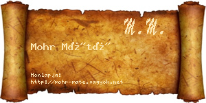 Mohr Máté névjegykártya