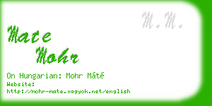 mate mohr business card