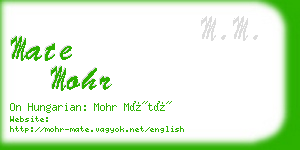 mate mohr business card
